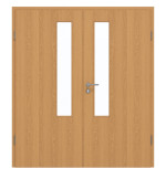 Frontansicht von GARANT Doppelflügeltür inkl. Zarge Eiche Premium CPL mit Lichtausschnitt LA-5 schlossseitig