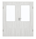 Frontansicht von GARANT Doppelflügeltür inkl. Zarge Authentic Grigio CPL mit Lichtausschnitt LA-6