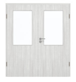 Frontansicht von GARANT Doppelflügeltür inkl. Zarge Authentic Grigio GCK08 mit Lichtausschnitt LA-6