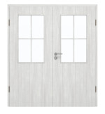 Frontansicht von GARANT Doppelflügeltür inkl. Zarge Authentic Grigio CPL mit Lichtausschnitt LA-6 Sprosse SP0