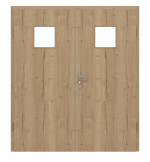 Frontansicht von GARANT Doppelflügeltür inkl. Zarge Authentic Risseiche CPL mit Lichtausschnitt LA-7