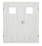 Frontansicht von GARANT Doppelflügeltür inkl. Zarge Authentic Grigio GCK08 mit Lichtausschnitt LA-8