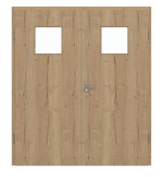 Frontansicht von GARANT Doppelflügeltür inkl. Zarge Authentic Risseiche CPL mit Lichtausschnitt LA-8