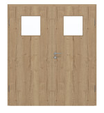 Frontansicht von GARANT Doppelflügeltür inkl. Zarge Authentic Risseiche CPL mit Lichtausschnitt LA-9