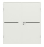 Frontansicht von CLASSEN Doppelflügeltür 6.8 Weiß RAL 9003 CPL inkl. Zarge