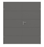 Frontansicht von Huga Doppelflügeltür Signum 15 Hygge grau RAL 7037 Lack Concept mit Zarge