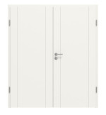 Frontansicht von Groove 16 ProLine Lack Verkehrsweiß RAL 9016 Doppelflügeltür inkl. Zarge - Hörmann