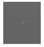 Frontansicht von Huga Doppelflügeltür Signum 27 Hygge grau RAL 7037 Lack Concept mit Zarge