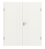 Frontansicht von Groove 44 ProLine Lack Verkehrsweiß RAL 9016 Doppelflügeltür inkl. Zarge - Hörmann