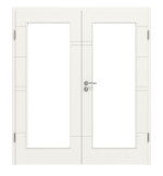 Frontansicht von Groove 50 LA 8 ProLine Lack Verkehrsweiß RAL 9016 Doppelflügeltür inkl. Zarge - Hörmann