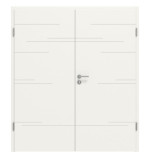 Frontansicht von Signum 50 Basic Lack Verkehrsweiß RAL 9016 Doppelflügeltür inkl. Zarge - Huga
