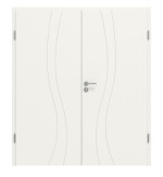 Frontansicht von Groove 51 ProLine Lack Verkehrsweiß RAL 9016 Doppelflügeltür inkl. Zarge - Hörmann