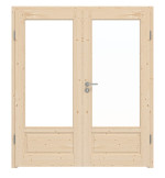 Frontansicht von Typ 6002-01-LA Fichte Massivholz Doppelflügeltür inkl. Zarge - Radex