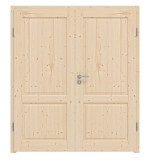Frontansicht von Typ 6002 Fichte Massivholz Doppelflügeltür inkl. Zarge - Radex