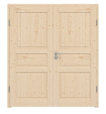 Frontansicht von Typ 6002/03 Fichte Massivholz Doppelflügeltür inkl. Zarge - Radex