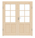 Frontansicht von Typ 6002-04-SP6 Fichte Massivholz Doppelflügeltür inkl. Zarge - Radex