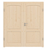 Frontansicht von Typ 6002-B Fichte Massivholz Doppelflügeltür inkl. Zarge - Radex
