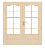 Frontansicht von Typ 6002-SP10-B Fichte Massivholz Doppelflügeltür inkl. Zarge - Radex