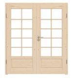 Frontansicht von Typ 6002-SP10 Fichte Massivholz Doppelflügeltür inkl. Zarge - Radex