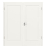 Frontansicht von Lacuna 1 Classic Weißlack Doppelflügeltür inkl. Zarge - Huga