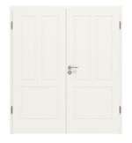 Frontansicht von Lacuna 3 Classic Weißlack Doppelflügeltür inkl. Zarge - Huga