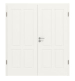 Frontansicht von Lacuna 4 Classic Weißlack Doppelflügeltür inkl. Zarge - Huga