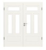 Frontansicht von Lacuna 6 LA 2 Classic Weißlack Doppelflügeltür inkl. Zarge - Huga