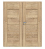 Frontansicht von Doppelflügeltür Nexo M1 Eiche Karlstadt Dekorfolie inkl. Zarge