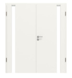Frontansicht von Smart 1 Bandseite Concept Weißlack Doppelflügeltür inkl. Zarge - Huga