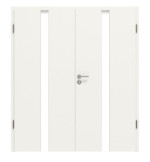 Frontansicht von Smart 1 mittig Concept Weißlack Doppelflügeltür inkl. Zarge - Huga