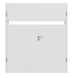 Frontansicht von HÖRMANN Doppelflügeltür Pure 1 Bütte Weiß Duradecor DesignLine mit Lichtausschnitt quer mit Zarge