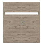 Frontansicht von HÖRMANN Doppelflügeltür Pure 1 Nordeiche quer Duradecor DesignLine mit Lichtausschnitt quer mit Zarge