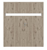 Frontansicht von HÖRMANN Doppelflügeltür Pure 1 Nordeiche Duradecor DesignLine mit Lichtausschnitt quer mit Zarge