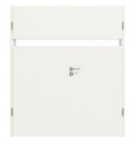 Frontansicht von von HUGA Doppelflügeltür Pure 1 Weißlack DesignLine mit Lichtausschnitt quer mit Zarge