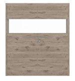 Frontansicht von HÖRMANN Doppelflügeltür Pure 2 Nordeiche quer Duradecor DesignLine mit Lichtausschnitt quer mit Zarge