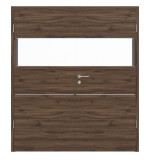 Frontansicht von HÖRMANN Doppelflügeltür Pure 2 Alpineiche quer Duradecor DesignLine mit Lichtausschnitt quer mit bündiger Lisene Plain 79-7 mit Zarge