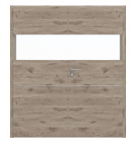 Frontansicht von HÖRMANN Doppelflügeltür Pure 2 Nordeiche quer Duradecor DesignLine mit Lichtausschnitt quer mit bündiger Lisene Plain 79-7 mit Zarge