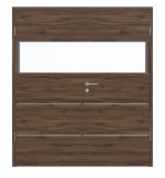 Frontansicht von HÖRMANN Doppelflügeltür Pure 2 Alpineiche quer Duradecor DesignLine mit Lichtausschnitt quer mit bündiger Lisene Plain 80-7 mit Zarge