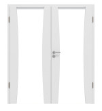 Frontansicht von Rail 2 ProLine Duradecor Bütte Weiß Doppelflügeltür inkl. Zarge - Hörmann