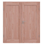 Frontansicht von Doppelflügeltür TE-1 Lärche Massivholz mit Zarge