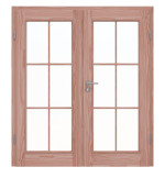 Frontansicht von Doppelflügeltür TE-15 Lärche Massivholz mit Zarge