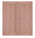 Frontansicht von Doppelflügeltür TE-18 Lärche Massivholz mit Zarge