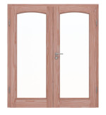 Frontansicht von Doppelflügeltür TE-19 Lärche Massivholz mit Zarge