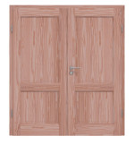 Frontansicht von Doppelflügeltür TE-2 Lärche Massivholz mit Zarge