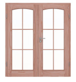 Frontansicht von Doppelflügeltür TE-20 Lärche Massivholz mit Zarge