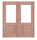 Frontansicht von Doppelflügeltür TE-23 Lärche Massivholz mit Zarge