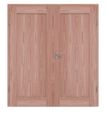 Frontansicht von Doppelflügeltür TM-1 Lärche Massivholz mit Zarge