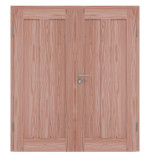Frontansicht von Doppelflügeltür TM-10 Lärche Massivholz mit Zarge