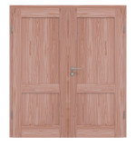 Frontansicht von Doppelflügeltür TM-2 Lärche Massivholz mit Zarge