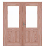 Frontansicht von Doppelflügeltür TM-21 Lärche Massivholz mit Zarge